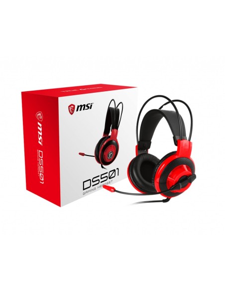 MSI DS501 Auricolare Cablato A Padiglione Giocare Nero, Rosso