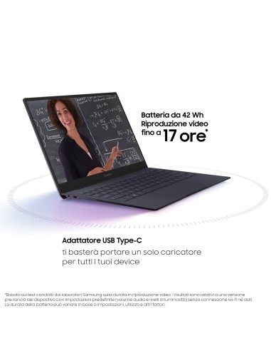 Samsung Galaxy Book S (Intel) 13,3” Mercury Gray Touch Screen Intel® Core™ i5 Windows 10 Home Wi-Fi 6 RAM 8GB Memoria 512GB