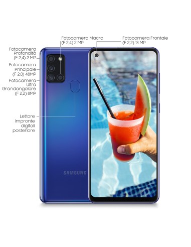 Samsung Galaxy A21s SM-A217F DSN 16,5 cm (6.5") Doppia SIM Android 10.0 4G USB tipo-C 3 GB 32 GB 5000 mAh Blu