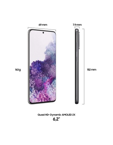 Samsung Galaxy S20 5G, Display 6.2", 128 GB, 12 GB, 4000 mAh, Hybrid Sim + eSIM, Cosmic Gray