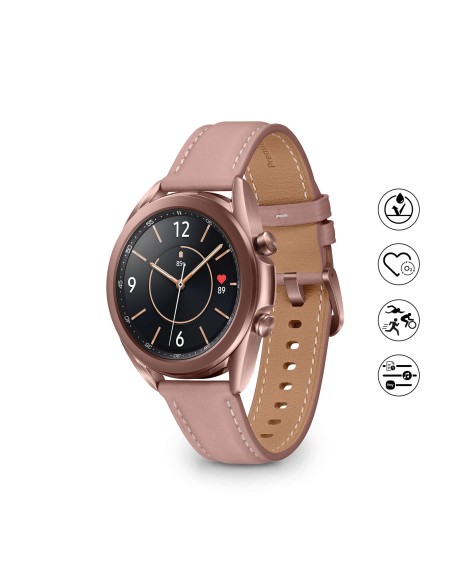 Samsung Galaxy Watch3 Smartwatch Bluetooth, cassa 41mm acciaio, cinturino pelle, Saturimetro, Rilevamento cadute, Monitoraggio