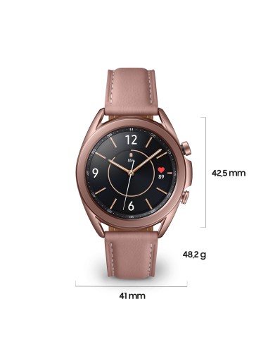 Samsung Galaxy Watch3 Smartwatch Bluetooth, cassa 41mm acciaio, cinturino pelle, Saturimetro, Rilevamento cadute, Monitoraggio