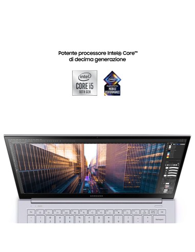Samsung Galaxy Book Ion 13,3” Aura Silver Intel® Core™ i5 di decima generazione Windows 10 Home Wi-Fi 6 RAM 8GB Memoria 256GB