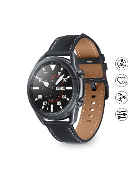 Samsung Galaxy Watch3 Smartwatch Bluetooth, cassa 45mm acciaio, cinturino pelle, Saturimetro, Rilevamento cadute, Monitoraggio