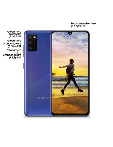 Samsung Galaxy A41 , Display 6.1, 64GB, 4 GB, 3500 mAh, Dual Sim, Prism Crush Blue