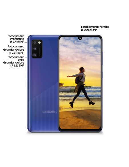 Samsung Galaxy A41 , Display 6.1, 64GB, 4 GB, 3500 mAh, Dual Sim, Prism Crush Blue