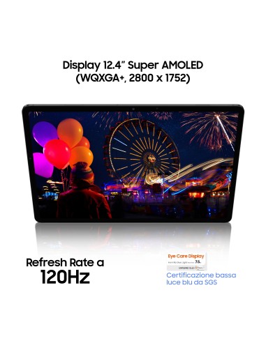 Samsung Galaxy Tab S7+ Tablet S Pen, Snapdragon 865 Plus, Display 12.4" WQXGA SuperAMOLED, 128GB Espandibili fino a 1TB, RAM