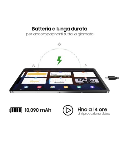 Samsung Galaxy Tab S7+ Tablet S Pen, Snapdragon 865 Plus, Display 12.4" WQXGA SuperAMOLED, 128GB Espandibili fino a 1TB, RAM