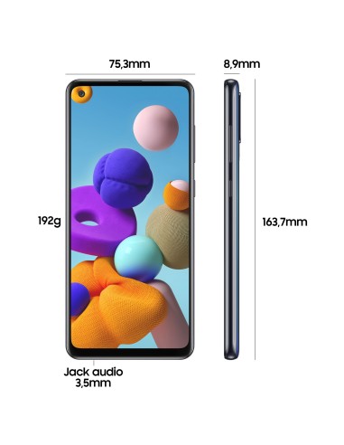 Samsung Galaxy A21s SM-A217F DSN 16,5 cm (6.5") Doppia SIM Android 10.0 4G USB tipo-C 3 GB 32 GB 5000 mAh Nero