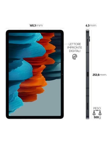 Samsung Galaxy Tab S7 Tablet S Pen, Snapdragon 865 Plus, Display 11.0" WQXGA LTPS, 128GB Espandibili fino a 1TB, RAM 6GB,