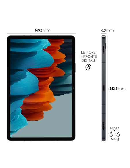 Samsung Galaxy Tab S7 SM-T875N 4G LTE 128 GB 27,9 cm (11") Qualcomm Snapdragon 6 GB Wi-Fi 6 (802.11ax) Android 11 Nero