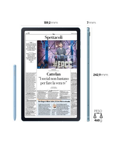 Samsung Galaxy Tab S6 Lite , Angora Blue, 10.4", Wi-Fi LTE, 64GB