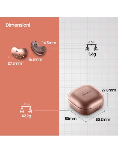 Samsung Galaxy Buds Live, Mystic Bronze Auricolare True Wireless Stereo (TWS) In-ear Musica e Chiamate Bluetooth Bronzo