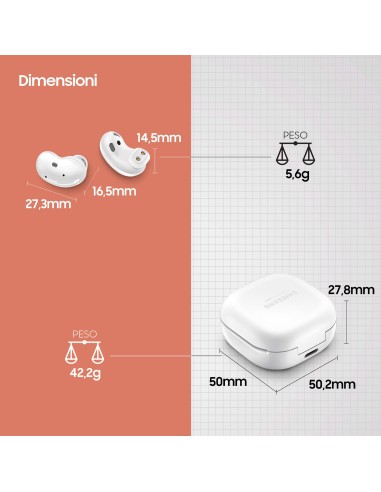 Samsung Galaxy Buds Live, Mystic White Auricolare True Wireless Stereo (TWS) In-ear Musica e Chiamate Bluetooth Bianco