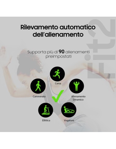 Samsung Galaxy Fit2 AMOLED Braccialetto per rilevamento di attività 2,79 cm (1.1") Nero