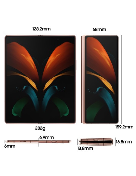Samsung Galaxy Z Fold2 5G , ext.6.2” int. 7.6”, 256GB, RAM 12GB, NanoSIM, Android 10, Mystic Bronze