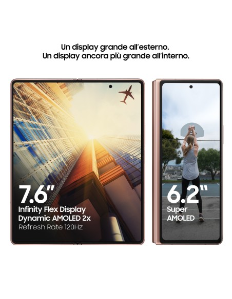 Samsung Galaxy Z Fold2 5G , ext.6.2” int. 7.6”, 256GB, RAM 12GB, NanoSIM, Android 10, Mystic Bronze