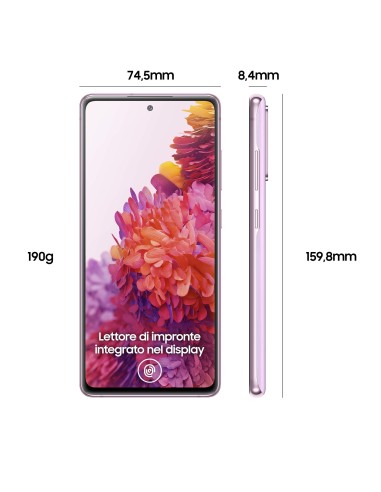 Samsung Galaxy S20 FE , Display 6.5" Super AMOLED, 3 fotocamere posteriori, 128 GB Espandibili, RAM 6GB, Batteria 4500mAh,