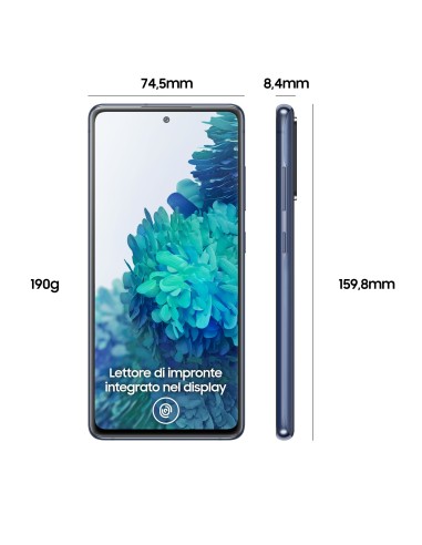 Samsung Galaxy S20 FE , Display 6.5" Super AMOLED, 3 fotocamere posteriori, 128 GB Espandibili, RAM 6GB, Batteria 4500mAh,