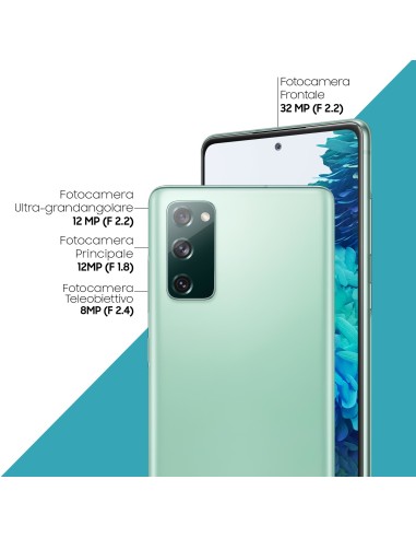 Samsung Galaxy S20 FE , Display 6.5" Super AMOLED, 3 fotocamere posteriori, 128 GB Espandibili, RAM 6GB, Batteria 4500mAh,