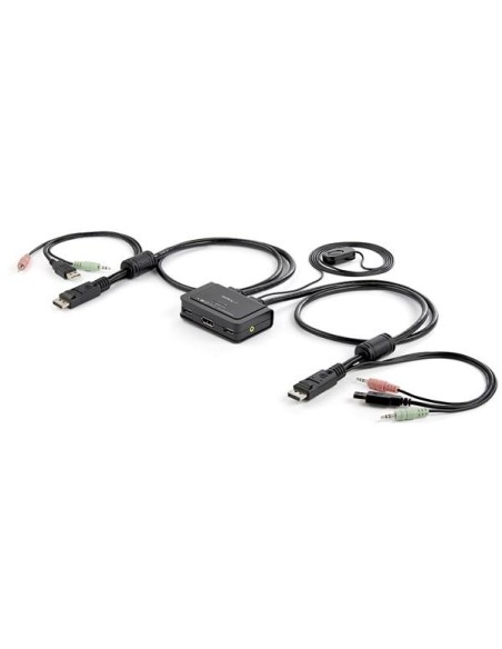 StarTech.com Switch KVM cavo DisplayPort USB 2 porte con audio e switch remoto - Alimentazione USB