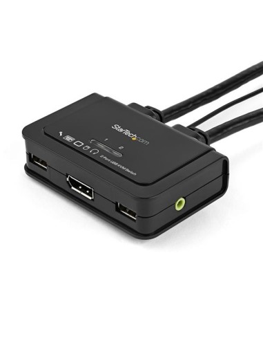 StarTech.com Switch KVM cavo DisplayPort USB 2 porte con audio e switch remoto - Alimentazione USB