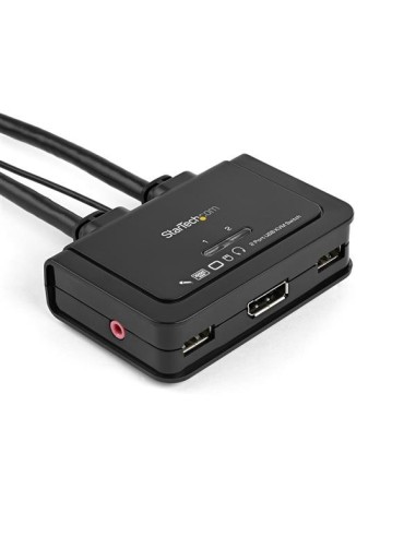 StarTech.com Switch KVM cavo DisplayPort USB 2 porte con audio e switch remoto - Alimentazione USB