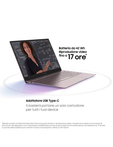 Samsung Galaxy Book S (Intel) 13,3” Earthy Gold Touch Screen Intel® Core™ i5 Windows 10 Home Wi-Fi 6 RAM 8GB Memoria 512GB