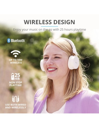 Trust 23909 cuffia e auricolare Cuffie Con cavo e senza cavo A Padiglione MUSICA Micro-USB Bluetooth Bianco