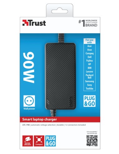 Trust LTC-790 adattatore e invertitore Interno 90 W Nero, Rosso