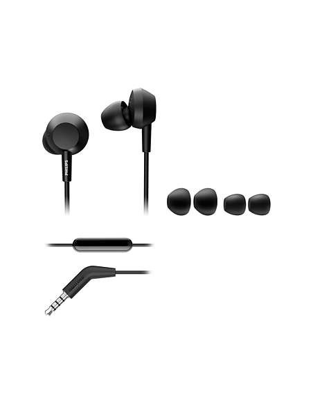 Philips 3000 series TAE4105BK 00 cuffia e auricolare Cablato In-ear Musica e Chiamate Nero