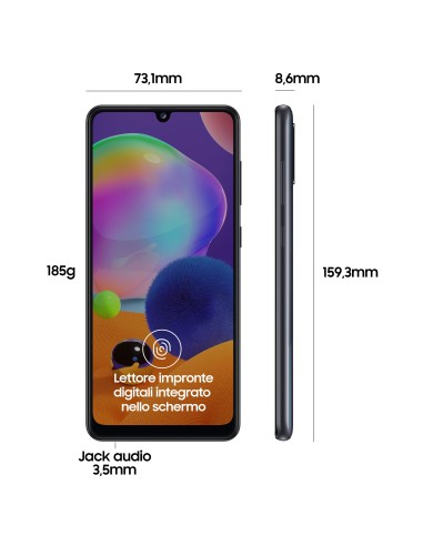 Samsung Galaxy A31 64GB Display 6.4” Full HD+ SuperAMOLED Black