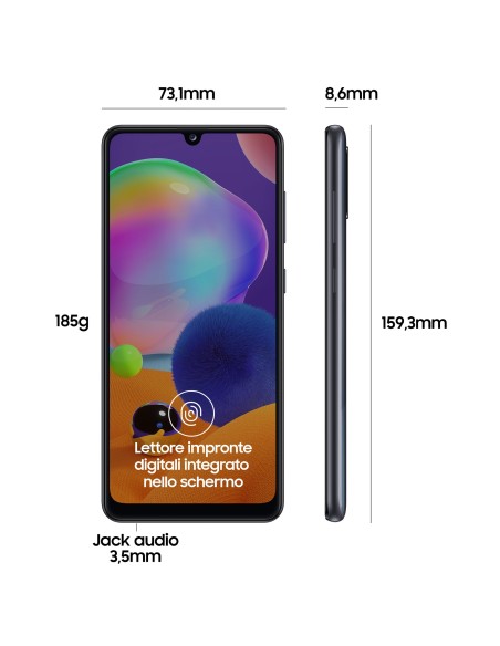 Samsung Galaxy A31 128GB Display 6.4” Full HD+ SuperAMOLED Black