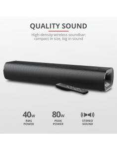 Trust 23642 altoparlante soundbar Nero 2.0 canali 40 W 2