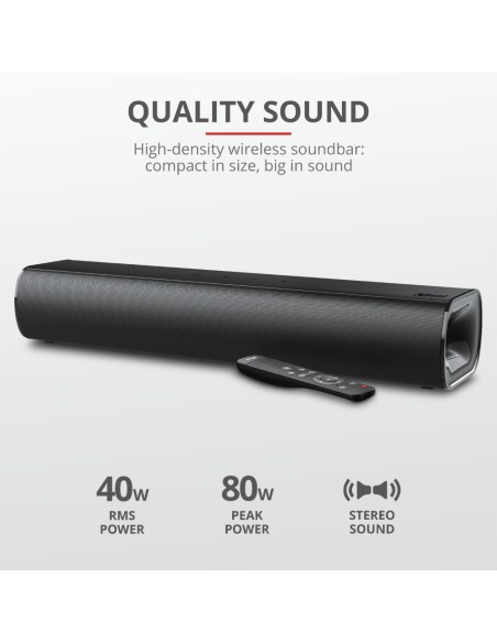Trust 23642 altoparlante soundbar Nero 2.0 canali 40 W