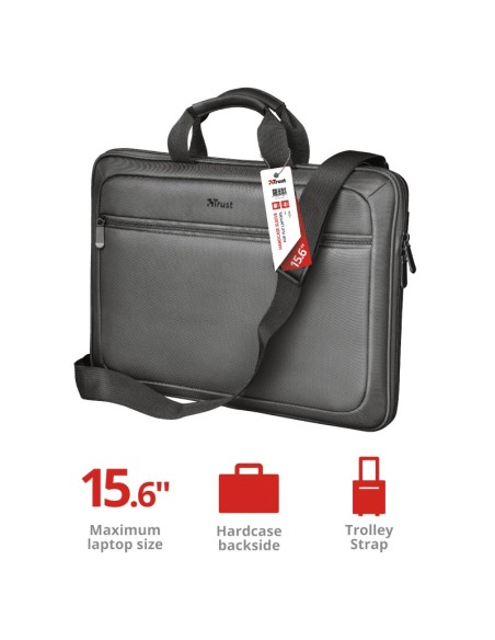 Trust York borsa per notebook 39,6 cm (15.6") Custodia a tasca Nero, Grigio