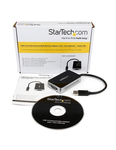 StarTech.com Adattatore scheda video esterna per più monitor USB 3.0 a VGA con hub USB a 1 porta – 1920x1200