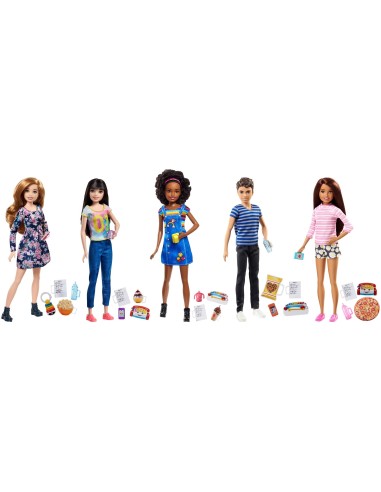 Mattel Barbie Babysitter, Skipper e i suoi Amici con Telefonino e Biberon, Assortimento, FHY89