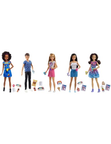 Mattel Barbie Babysitter, Skipper e i suoi Amici con Telefonino e Biberon, Assortimento, FHY89