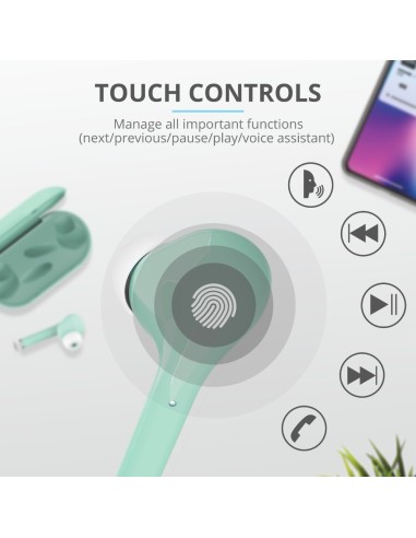 Trust Nika Auricolare True Wireless Stereo (TWS) In-ear Musica e Chiamate Bluetooth Turchese