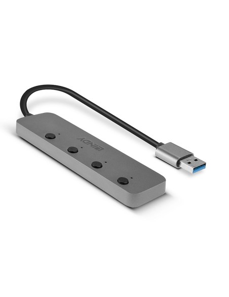 Lindy 43309 hub di interfaccia USB 3.2 Gen 1 (3.1 Gen 1) Type-A 5 Mbit s Grigio