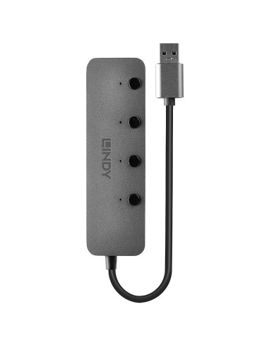 Lindy 43309 hub di interfaccia USB 3.2 Gen 1 (3.1 Gen 1) Type-A 5 Mbit s Grigio