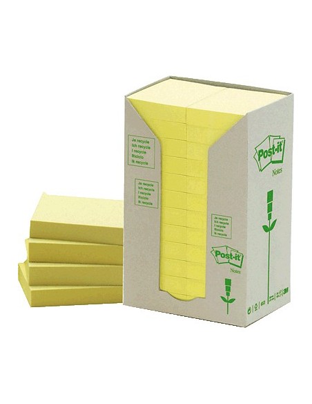 3M Post-it 38 x 51mm (24 x 100) etichetta autoadesiva Giallo 24 pz
