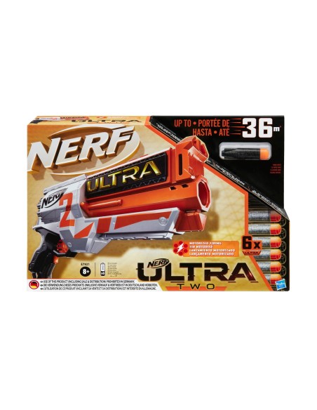 Nerf Ultra Two Blaster motorizzato a retrocarica rapida, 6 dardi Ultra