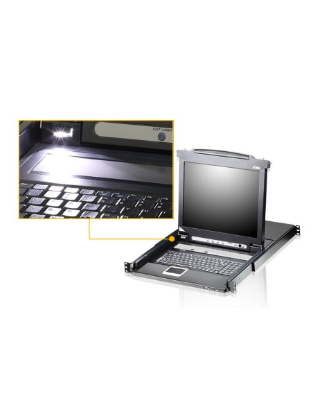 ATEN Switch KVM LCD a binario singolo PS 2-USB VGA a 8 porte