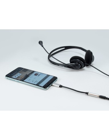 Equip 133474 cavo per cellulare Nero, Argento 0,15 m USB-C 3,5 mm