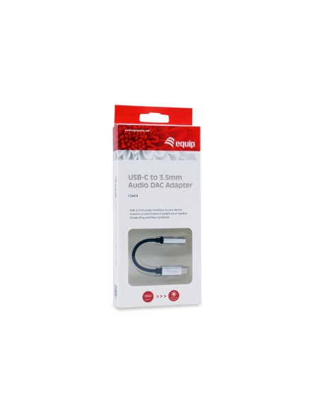 Equip 133474 cavo per cellulare Nero, Argento 0,15 m USB-C 3,5 mm