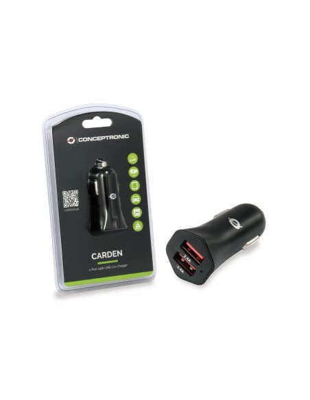 Conceptronic CARDEN04B Caricabatterie per dispositivi mobili Nero Auto