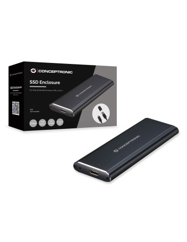 Conceptronic DDE01B contenitore di unità di archiviazione Box esterno SSD Nero M.2