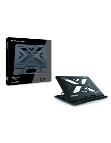 Conceptronic ERGO Laptop Cooling Stand Supporto per computer portatile Nero 39,6 cm (15.6")